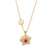 Necklace Copper Alloy Flower Rotatable Electroplating Zircon