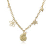 Necklace Copper Animal Zodiac Geometric Flower Style With Zirconia And Rectangular Chain