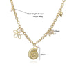 Necklace Copper Animal Zodiac Geometric Flower Style With Zirconia And Rectangular Chain