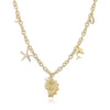 Necklace Copper Animal Zodiac Geometric Flower Style With Zirconia And Rectangular Chain