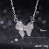 Necklace Copper Bow Zircon Mixed Gem Inlay Box Chain