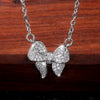 Necklace Copper Bow Zircon Mixed Gem Inlay Box Chain