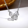 Necklace Copper Bow Zircon Mixed Gem Inlay Box Chain