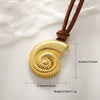 Necklace Copper Brass Animal Zodiac Inlaid With Gold Conch Starfish Ocean Pendant Leather Rope