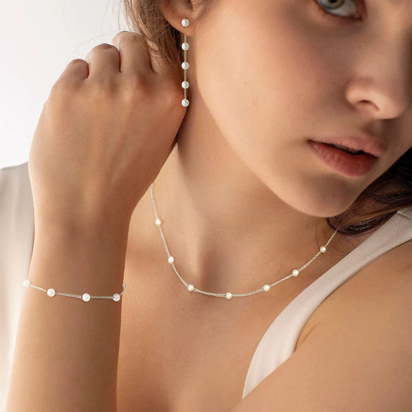 Necklace Copper Brass Pearl Geometric Ushaped Electroplating Fresh And Simple