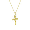 Necklace Copper Brass Plated December Flower Cross O Word Chain Pendant For Women
