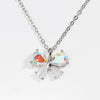 Necklace Copper Brass Real Gold Plating Inlaid Zircon Cat's Eye Butterfly Bow Tie Pendant Light Luxury Style Women's