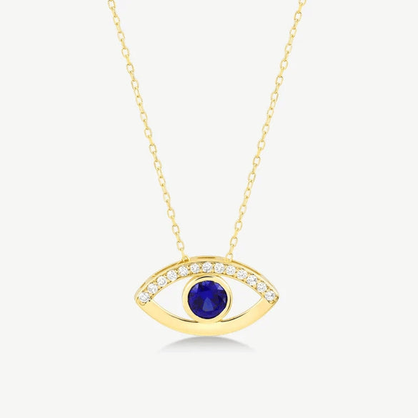 Necklace Copper Devil's Eye Microinlay Design For Ladies