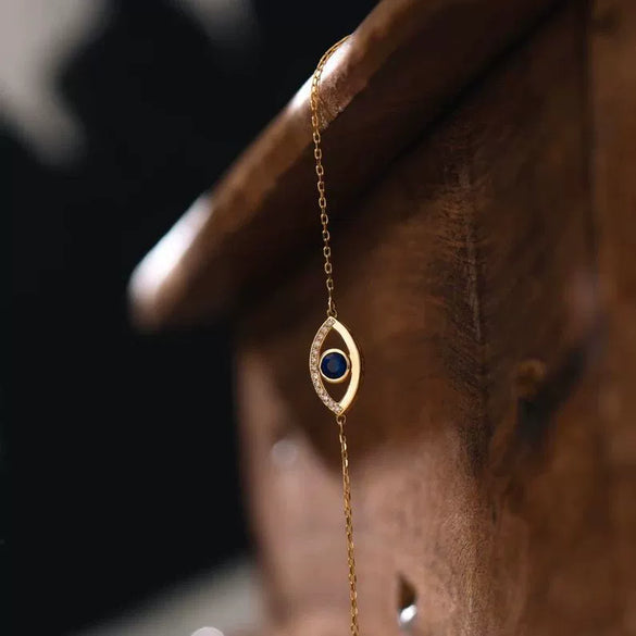 Necklace Copper Devil's Eye Microinlay Design For Ladies