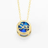Necklace Copper Doublesided Hollow Constellation Letters Numbers Text Plated Real Gold Colorpreserving Pendant Clavicle Chain