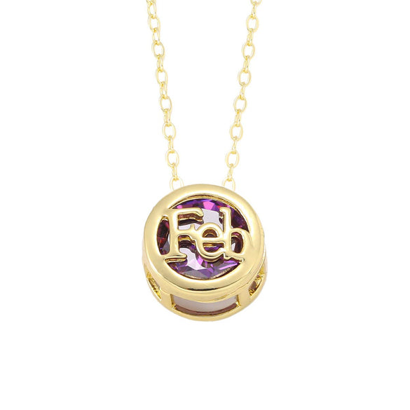 Necklace Copper Doublesided Hollow Constellation Letters Numbers Text Plated Real Gold Colorpreserving Pendant Clavicle Chain