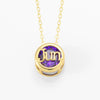 Necklace Copper Doublesided Hollow Constellation Letters Numbers Text Plated Real Gold Colorpreserving Pendant Clavicle Chain