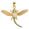 Necklace Copper Dragonfly Micropaved With Colorful Zircon Animal Pattern Retro Style