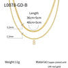 Necklace Copper Electroplated Double Layer Stacked Snake Bone Chain Letter Pattern Women