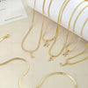 Necklace Copper Electroplated Double Layer Stacked Snake Bone Chain Letter Pattern Women
