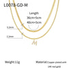 Necklace Copper Electroplated Double Layer Stacked Snake Bone Chain Letter Pattern Women