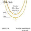 Necklace Copper Electroplated Double Layer Stacked Snake Bone Chain Letter Pattern Women