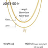 Necklace Copper Electroplated Double Layer Stacked Snake Bone Chain Letter Pattern Women