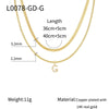 Necklace Copper Electroplated Double Layer Stacked Snake Bone Chain Letter Pattern Women