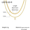Necklace Copper Electroplated Double Layer Stacked Snake Bone Chain Letter Pattern Women