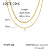 Necklace Copper Electroplated Double Layer Stacked Snake Bone Chain Letter Pattern Women