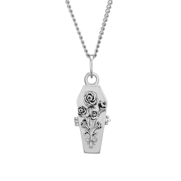 Necklace Copper Electroplated Geometric Gothic Rose Coffin Style