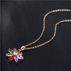 Necklace Copper Electroplating Flowers Design Female Cold Style Pendant Necklace
