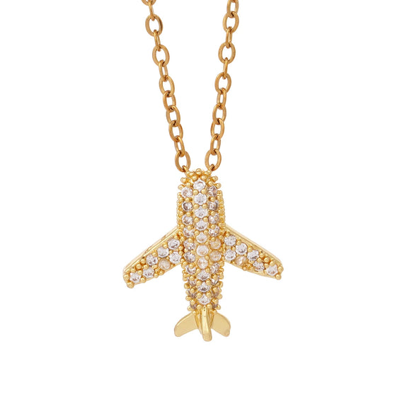 Necklace Copper Electroplating Light Luxury Small Plane Pendant For Women