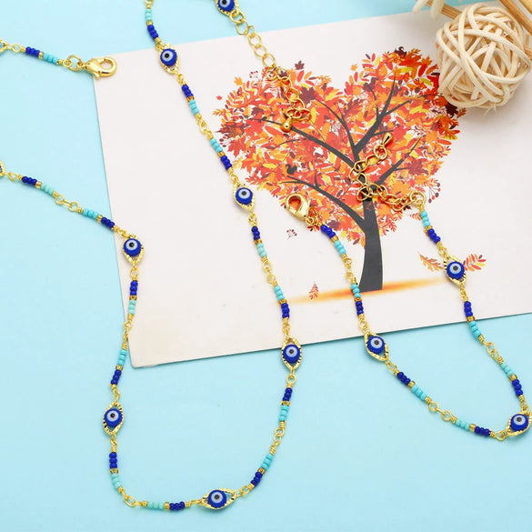 Necklace Copper Geometric Beaded Bohemian Style Women's