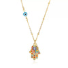 Necklace Copper Geometric Devil's Eye Gold Inlaid