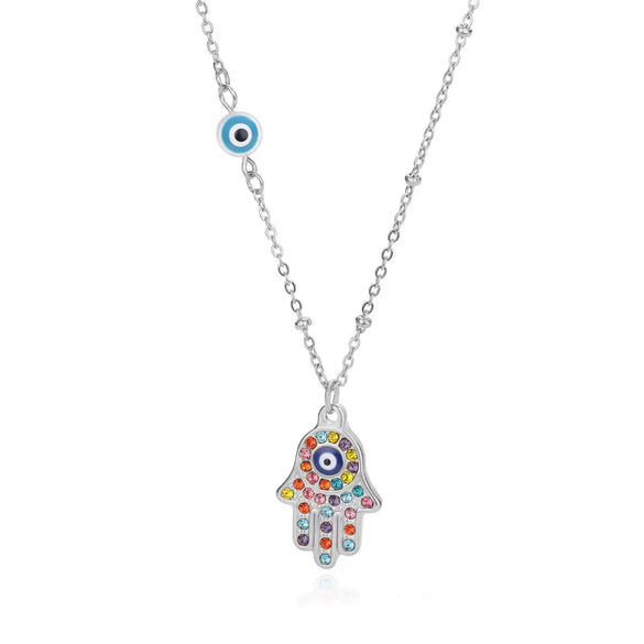 Necklace Copper Geometric Devil's Eye Gold Inlaid