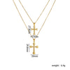 Necklace Copper Geometric Double Cross Pendant Mixed Gem Inlay Electroplating For Women