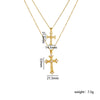Necklace Copper Geometric Double Cross Pendant Mixed Gem Inlay Electroplating For Women