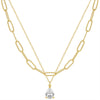 Necklace Copper Geometric Electroplating Women's Light Luxury Minimalist Stacked Multi Layer Water Drop Clavicle Chain