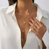Necklace Copper Geometric Electroplating Y Shape Imitation Pearl Tassel Sexy