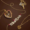 Necklace Copper Geometric Heart Shape Electroplated