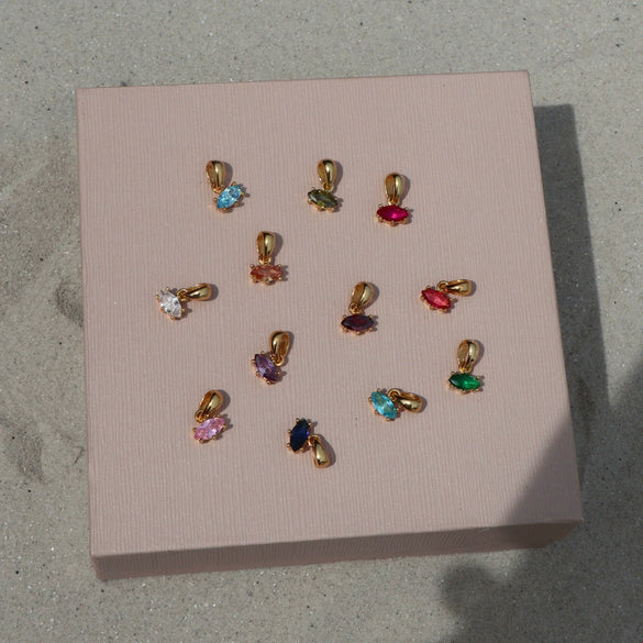 Necklace Copper Geometric Marquise Pendant Electroplating Ochain Twelve Birthstone