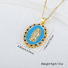 Necklace Copper Geometric Micro Inlay Gold Plated Pendant Lip Chain