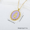 Necklace Copper Geometric Micro Inlay Gold Plated Pendant Lip Chain