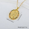 Necklace Copper Geometric Micro Inlay Gold Plated Pendant Lip Chain