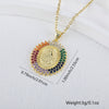 Necklace Copper Geometric Micro Inlay Gold Plated Pendant Lip Chain