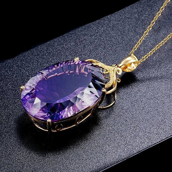 Necklace Copper Geometric Mixed Gem Inlay Ochain Light Luxury Women's