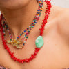 Necklace Copper Geometric Rhombus Electroplating Colorful Beads Diamondencrusted Tarot Cards Fashion