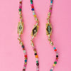 Necklace Copper Geometric Rhombus Electroplating Colorful Beads Diamondencrusted Tarot Cards Fashion