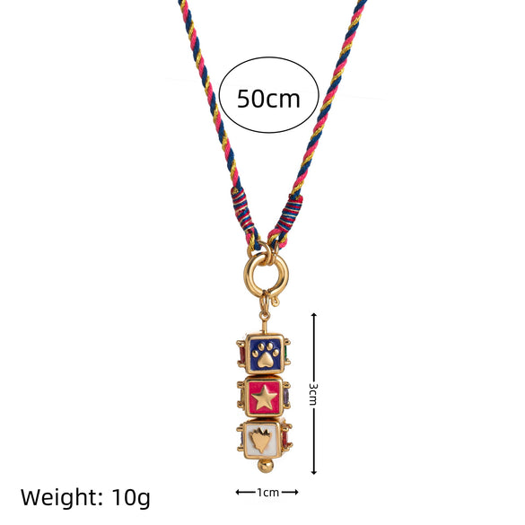 Necklace Copper Geometric Star Eye Pendant Gold Plated Electroplating Boyfriend Style