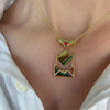 Necklace Copper Geometric Style Ochain Electroplating Love Envelope Box With I Love You Motto