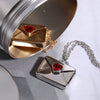 Necklace Copper Geometric Style Ochain Electroplating Love Envelope Box With I Love You Motto
