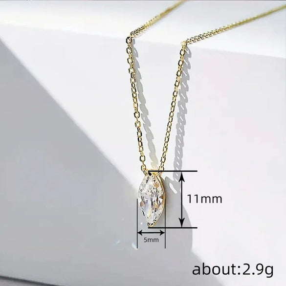 Necklace Copper Geometric Zirconia Mixed Gemstone Setting O Word Chain