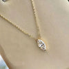 Necklace Copper Geometric Zirconia Mixed Gemstone Setting O Word Chain