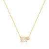 Necklace Copper Geometric Zirconia O Word Chain